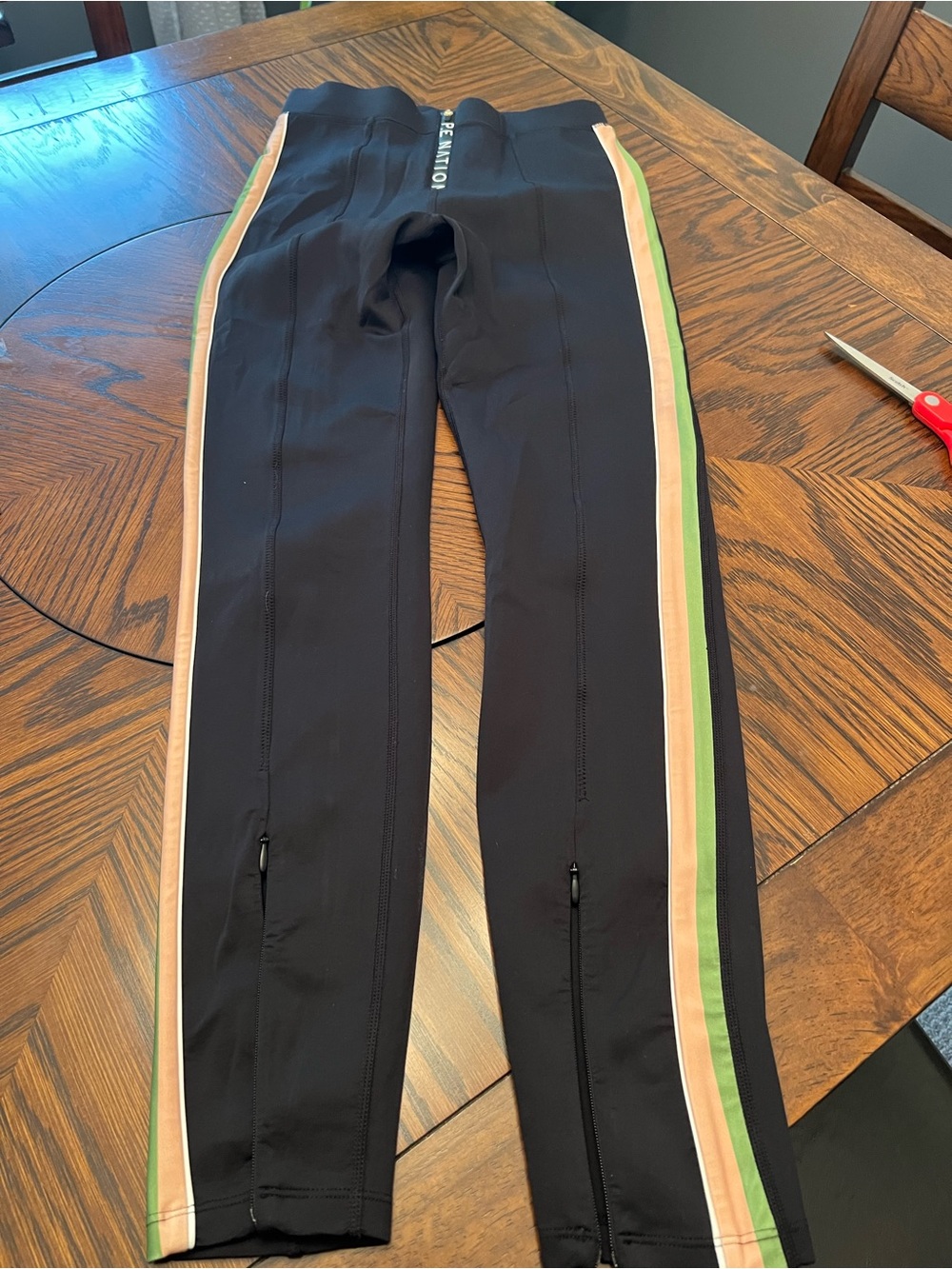 P.E Nation High Rise Ankle Leggings Women's S Black Solid Half Zip Ankle Zip#637
